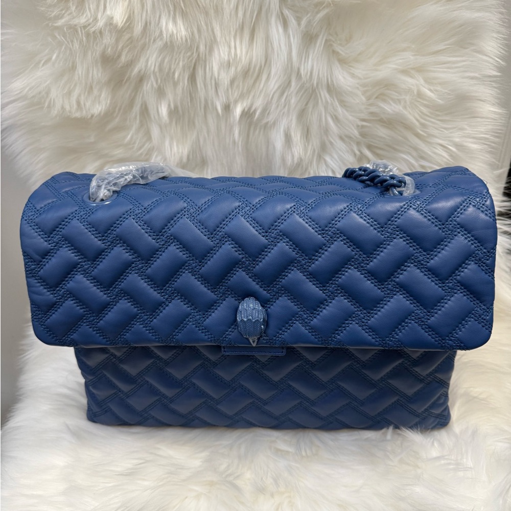 Kurt Geiger Quilted Shoulder Bag in Blue - Picture 3 of 9